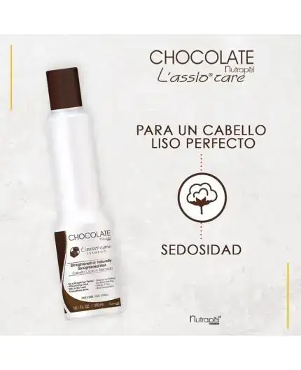 Chocolate L'assio Care Shampoo para cabello lacio o alaciado - Nutrapel 300 ml 2