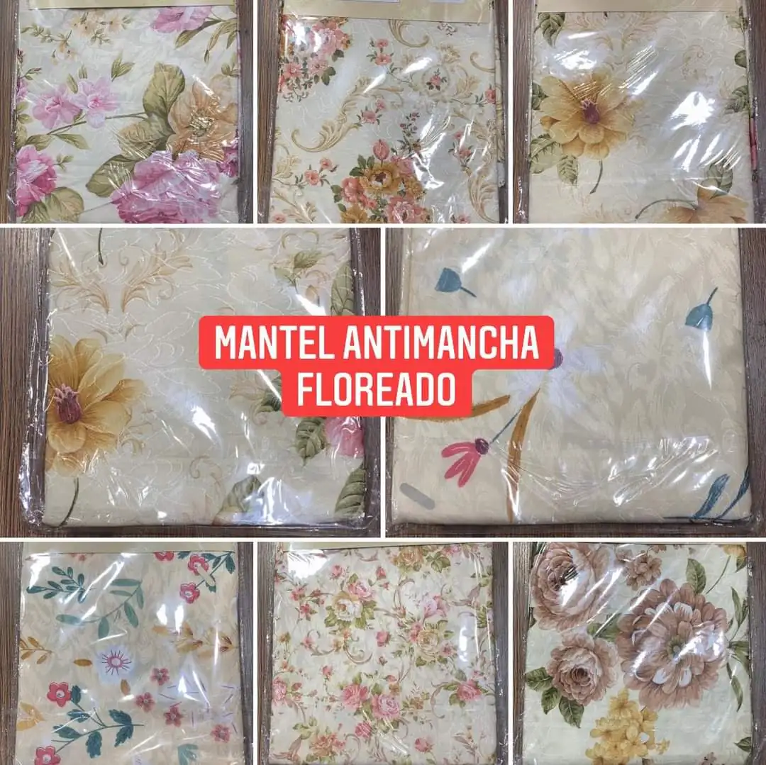 Mantel Antimanchas Floreado Redondo 