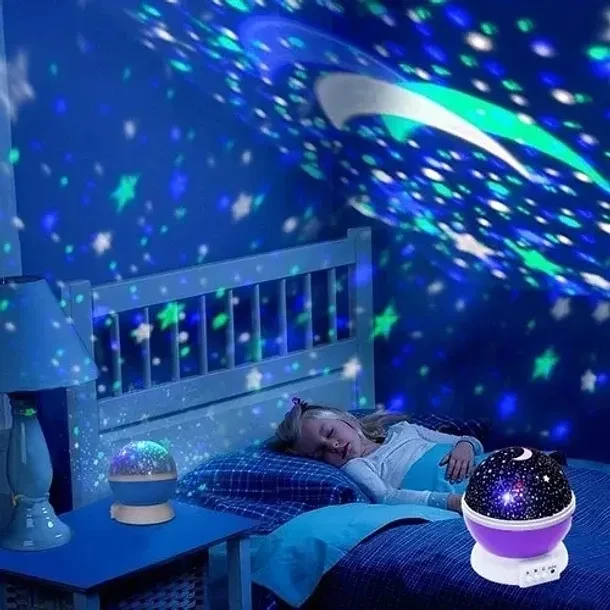 Lampara Proyección Rotatoria Estrellas Multicolor espanta cuco 2