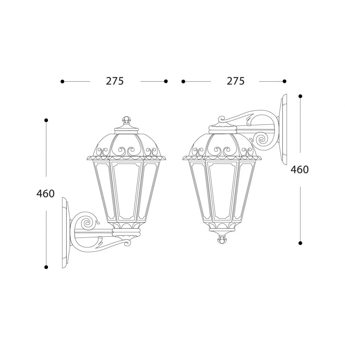 FAROL PARED SABA NEGRO 1L E27 IP55 2