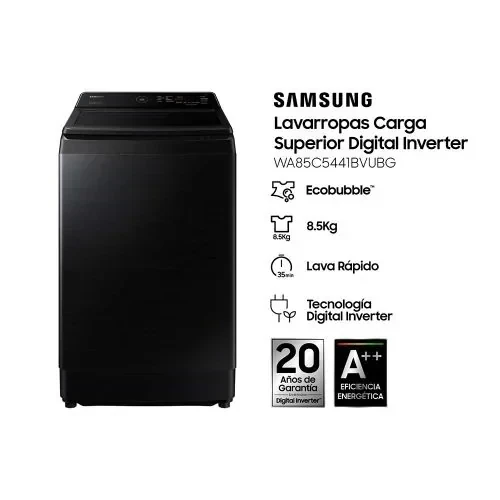Lavarropas automático Samsung Black Inverter WA85C5441BVUBG inverter negro 8.5kg 220 V