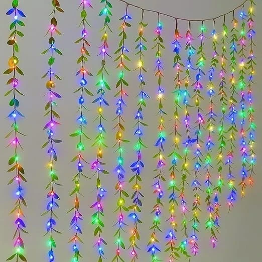 Cortina de hojas artificiales con luz led 5