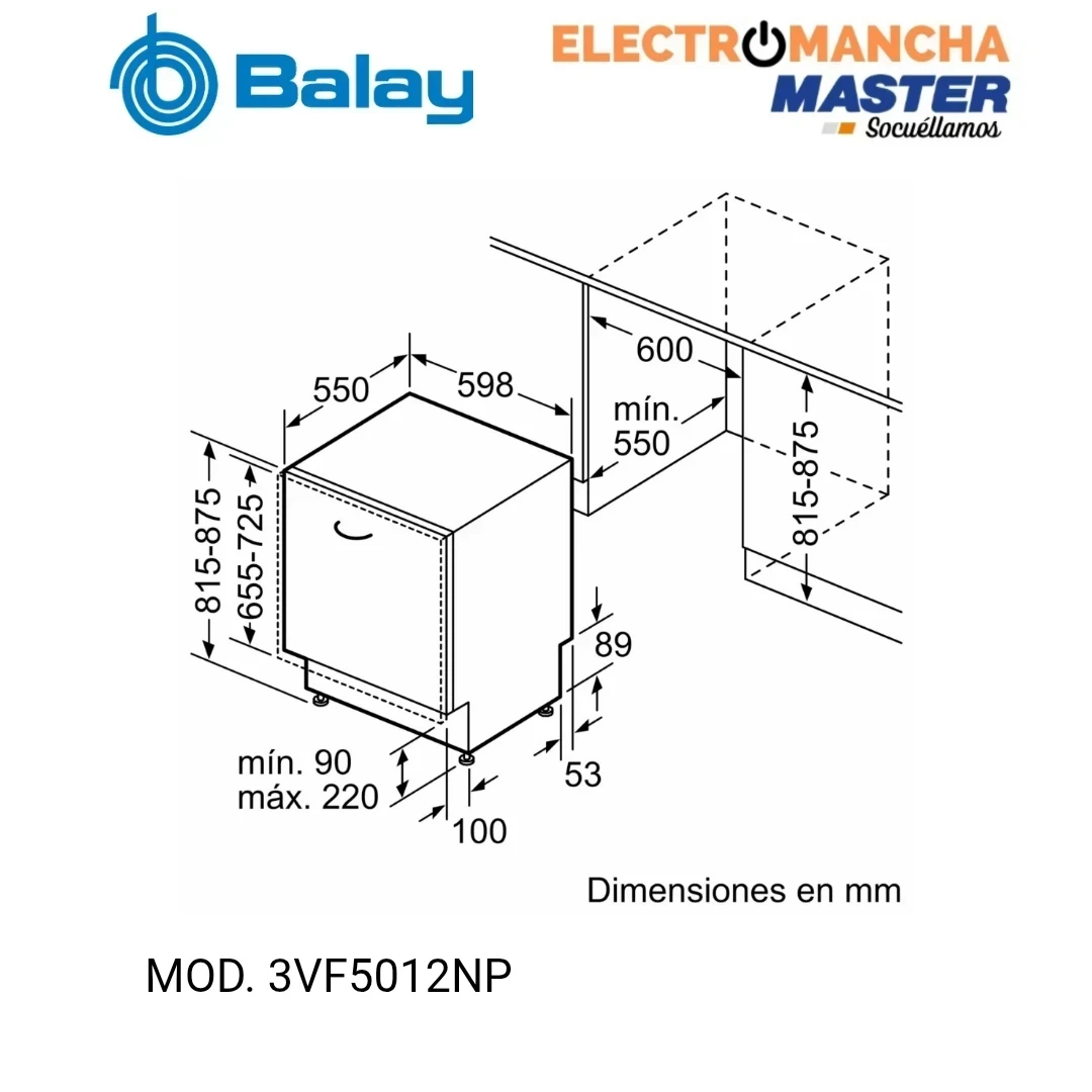 LAVAVAJILLAS BALAY 3VF5012NP INTEGRABLE E 4