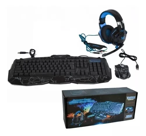COMBO GAMER: Teclado con luces + Audífonos Gamer + Mouse