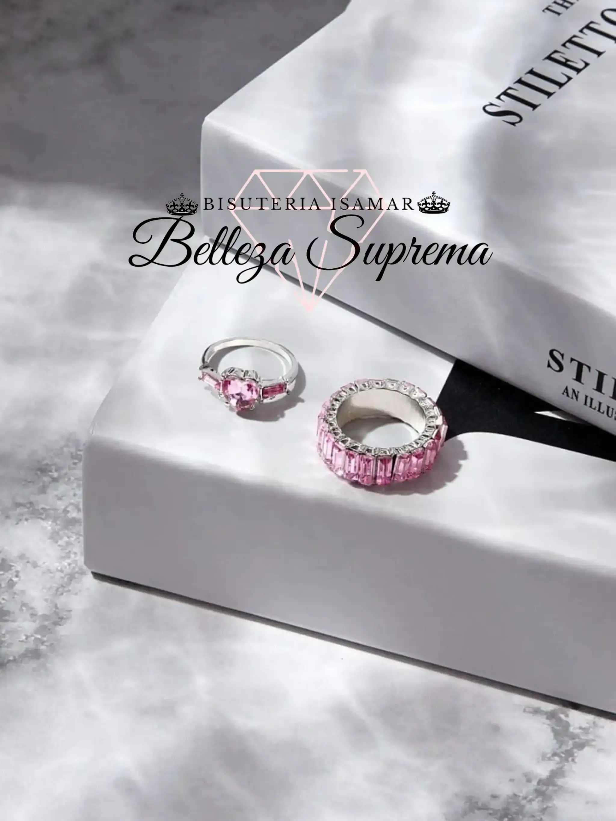ANILLOS DE PROMESA CORAZÓN DE CRISTAL  2