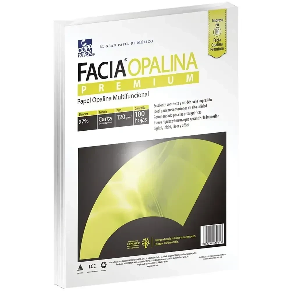 Hoja opalina paquete de 100 delgada 2