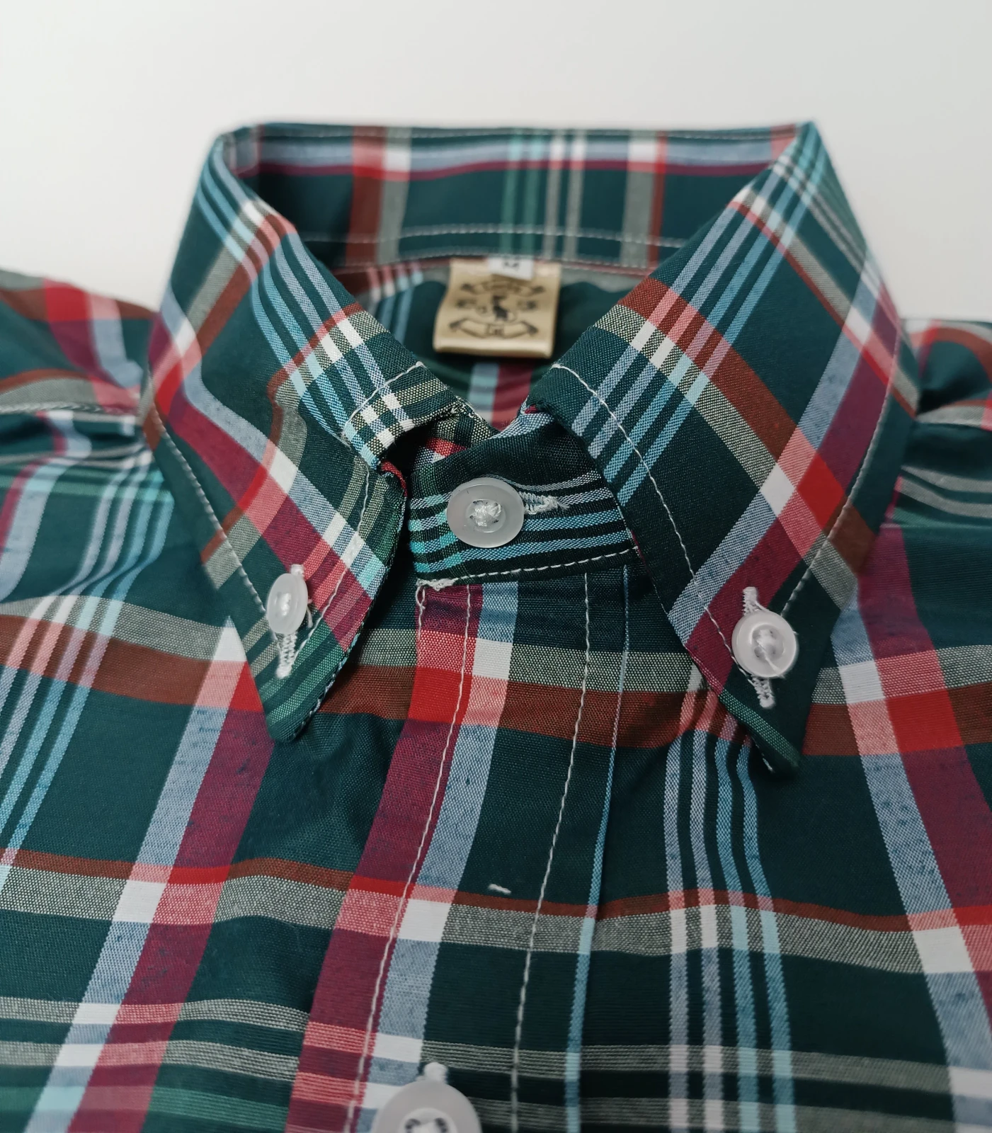 Camisa cuadros verde con rojo 