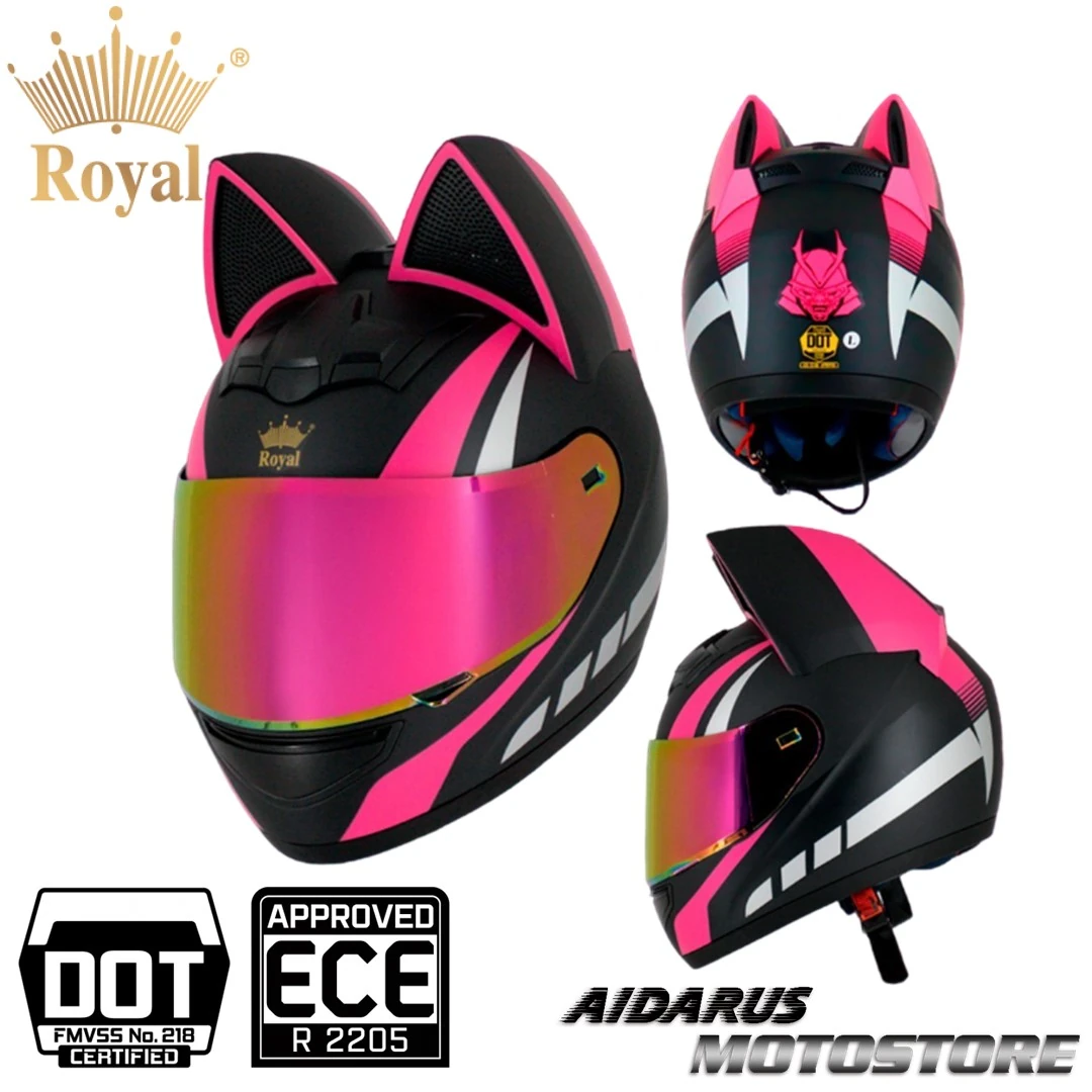 CASCO ROYAL GATO NEGRO FUCSIA MATE