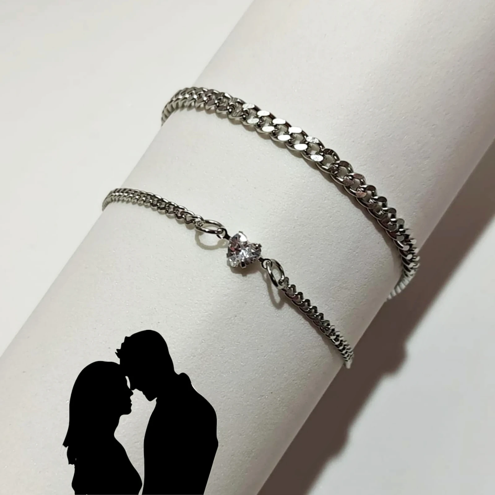 Dúo Pulseras de Acero Inoxidable