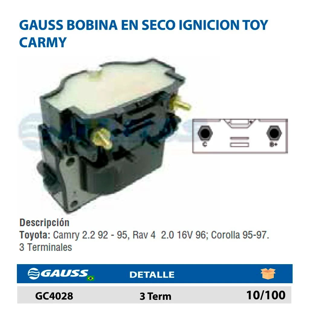 GAUSS BOBINA EN SECO IGNICION TOY CARMY 3 Term