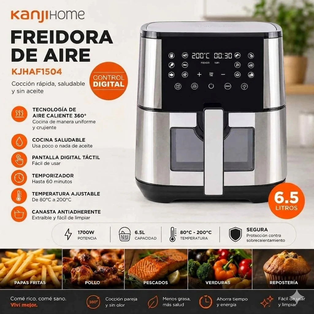FREIDORA DE AIRE KANJI 6.5L
