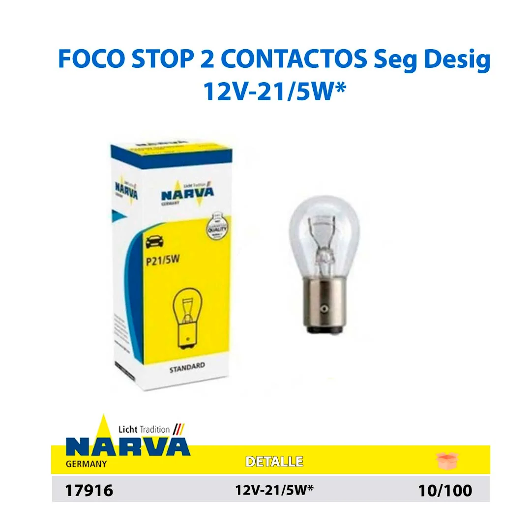  FOCO DE STOP 2CONTACTOS Seguros Desiguales 12V-21/5W***
