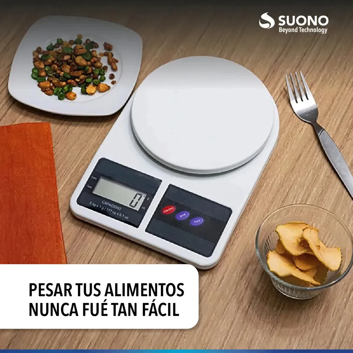 Balanza De Cocina Digital 10kg Capacidad Máxima 10 G Color Blanco