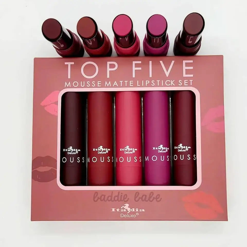 TOP FIVE SET DE 5 LABIALES MATE EN MOUSSE POISON BABE 2