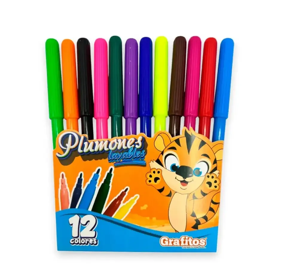 Plumones Delgado Grafitos x12