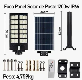 Reflector LED Beiti 1200W IP67 Negro Montable Sensor Luz Blanco Frío 4