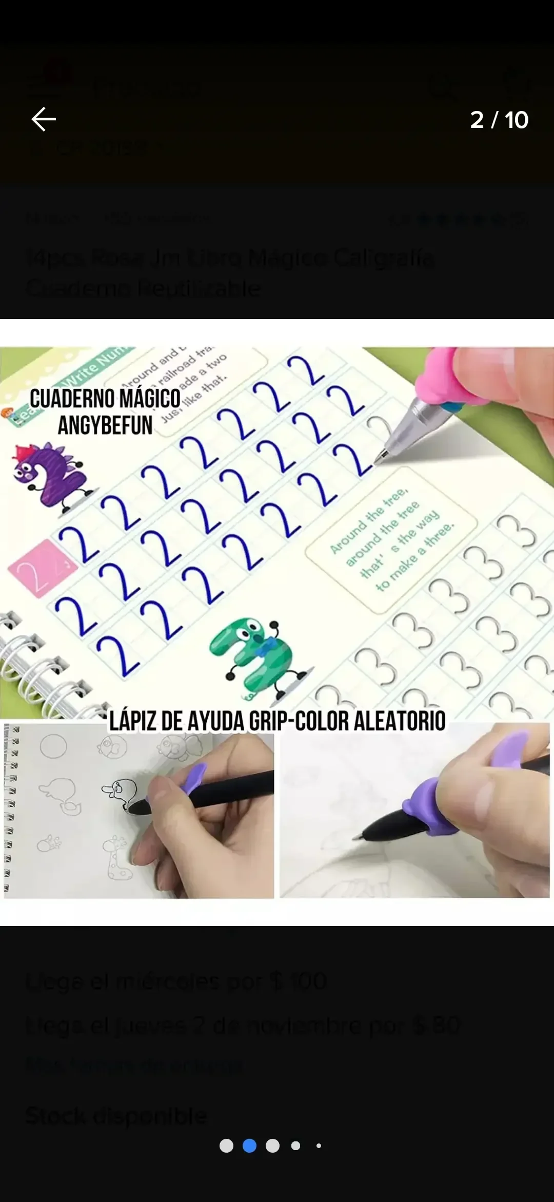 Paq. De 4 libros caligrafía borra  3