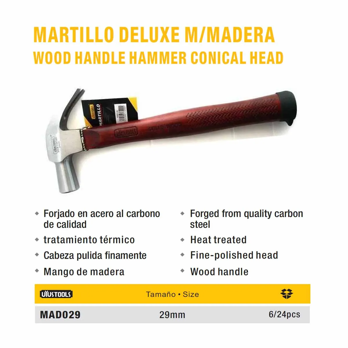 MARTILLO CONICO MADERA UYUST 29 MM