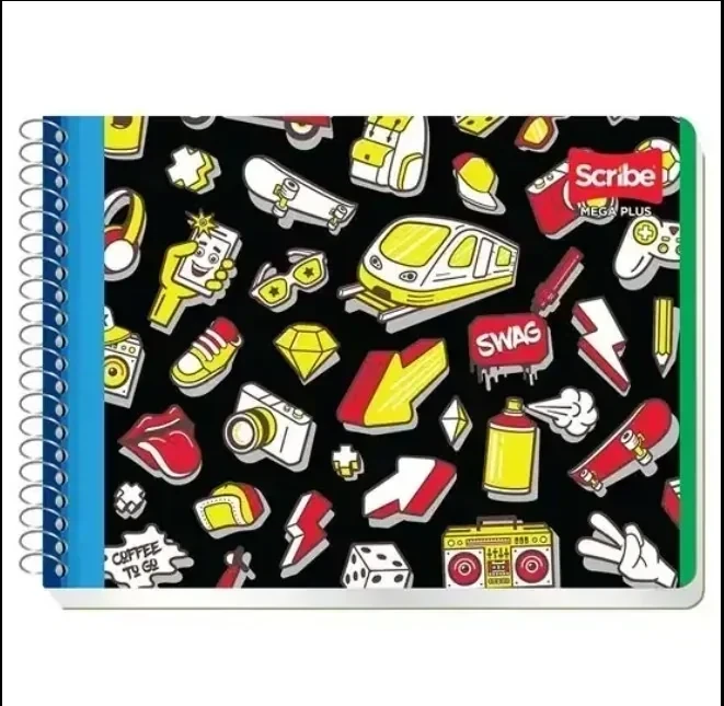 Cuaderno Italiano mega doble raya 100 hojas espiral  2