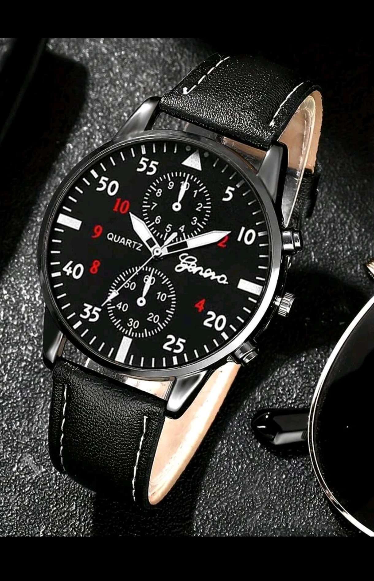 ​Set de Caballero AD ASTRA - Reloj Geneva Sport Black & Red + Brazalete Multicapa 2