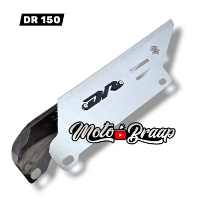 AC DR 150 protector de cadena acero cromado logo 3d negro ML