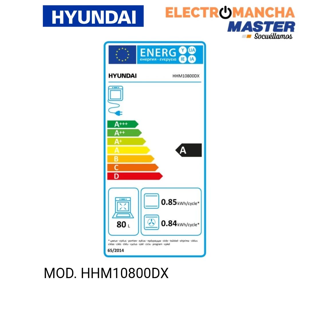HORNO HIUNDAY MULTIFUNCION 80 LITROS CLASE A 8