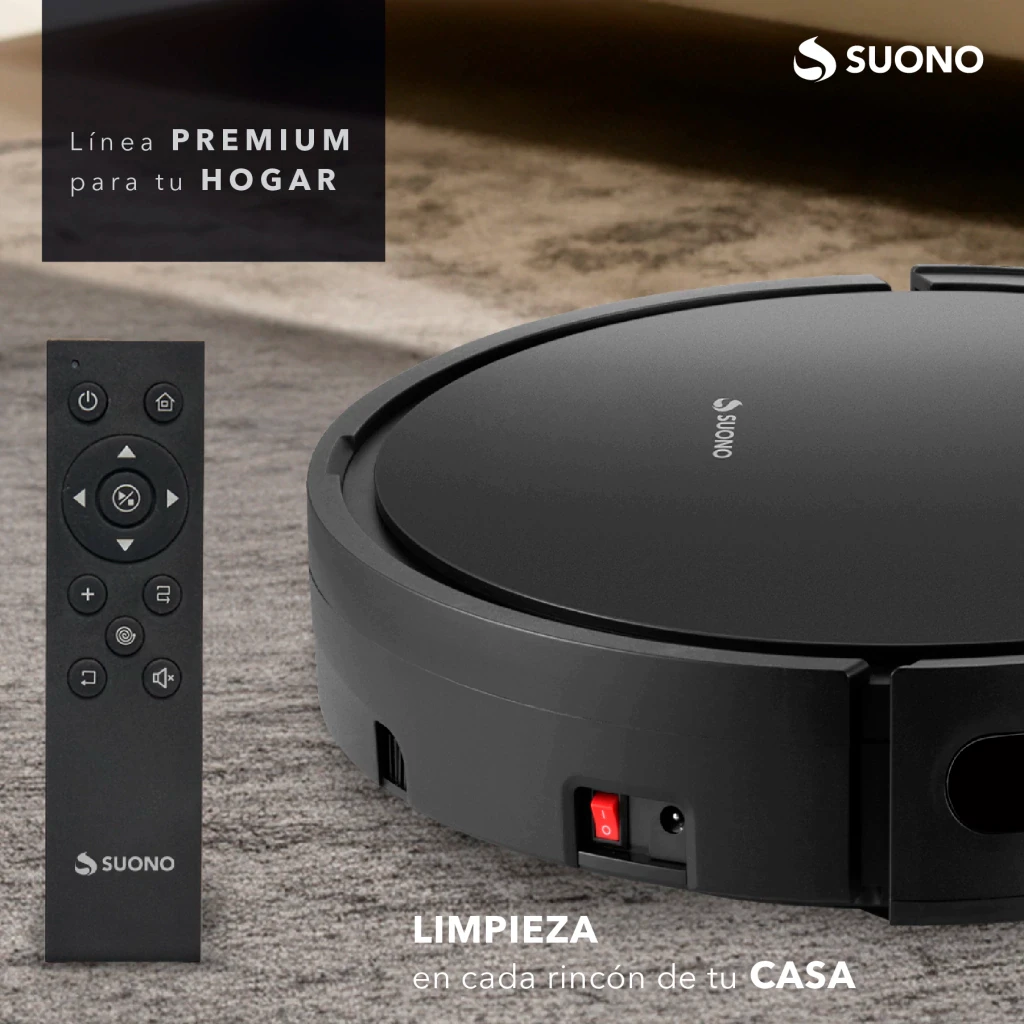 ASPIRADORA ROBOT SUONO CONTROL REMOTO AUTOMATICA BASE CARGA NEGRA 5