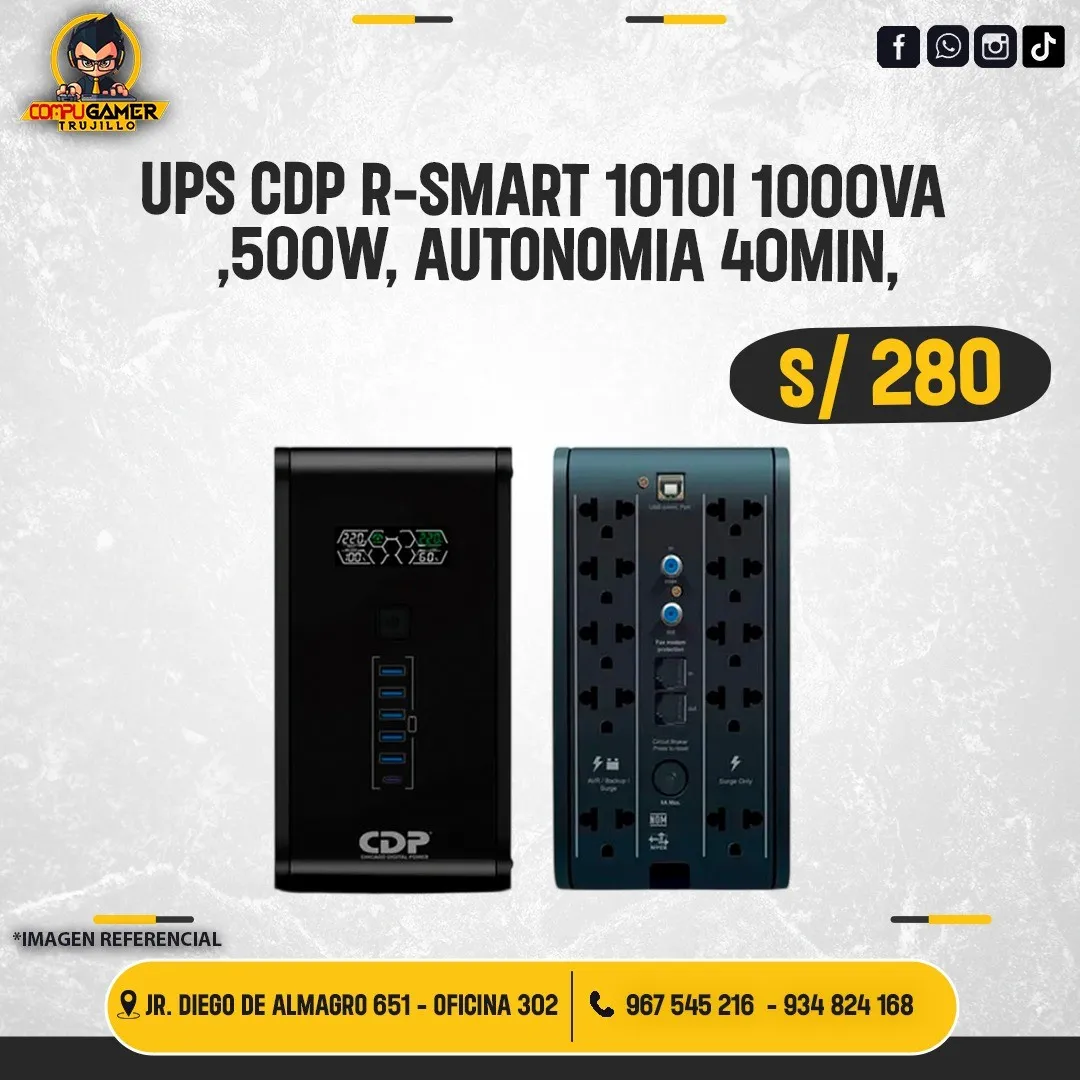 UPS CDP R-SMART 1010I 1000VA/500W 