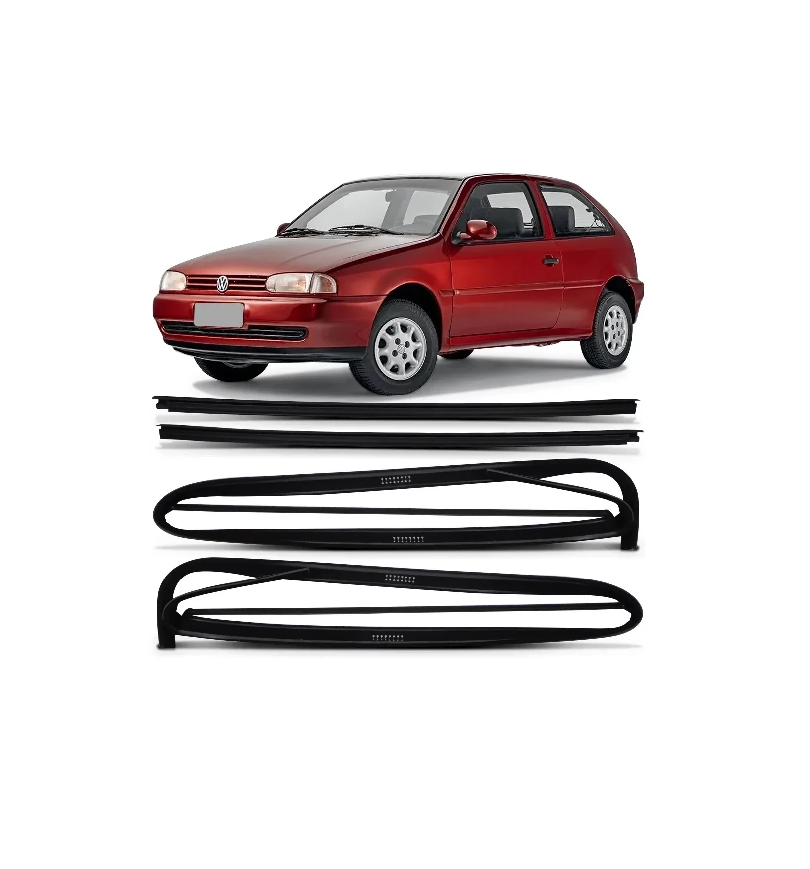  Kit Canaleta con Pestaña VW Gol / Parati 2 Puertas G2 / 703331 