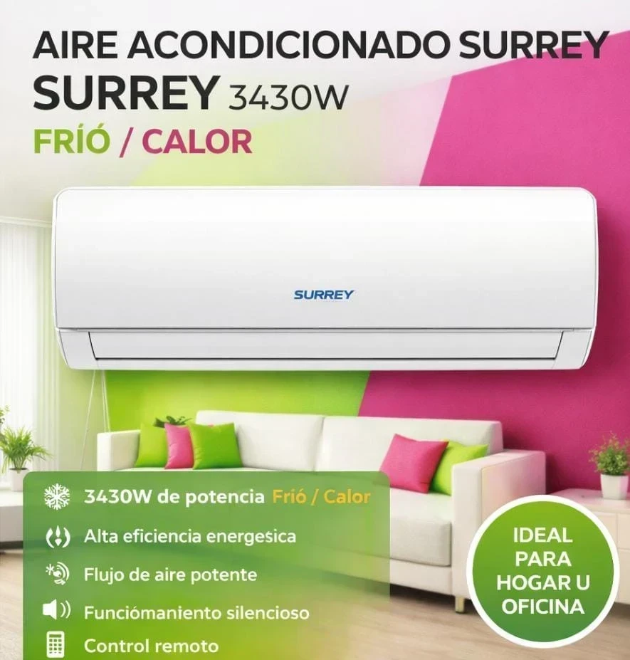AIRE ACONDICIONADO SURREY 3430W FRIO/CALOR