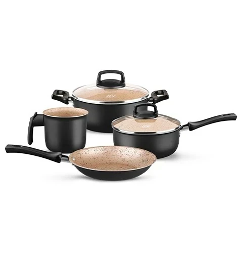 BATERIA DE COCINA SAFIRA PRETO 4 PIEZAS NEGRO CON ANTIADHERENTE MTA
