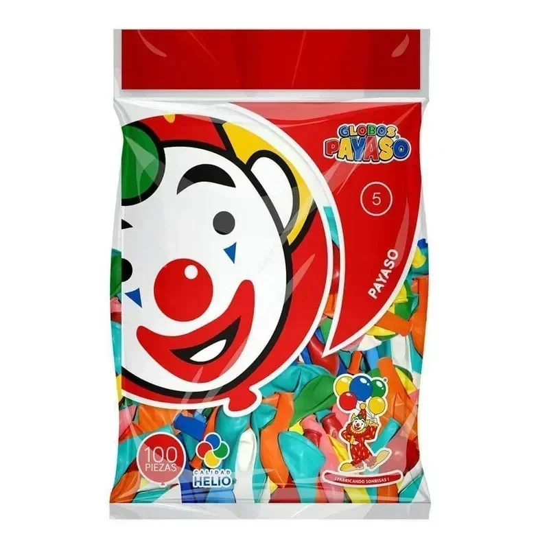 Globo de colores c/100 #5 payaso 2