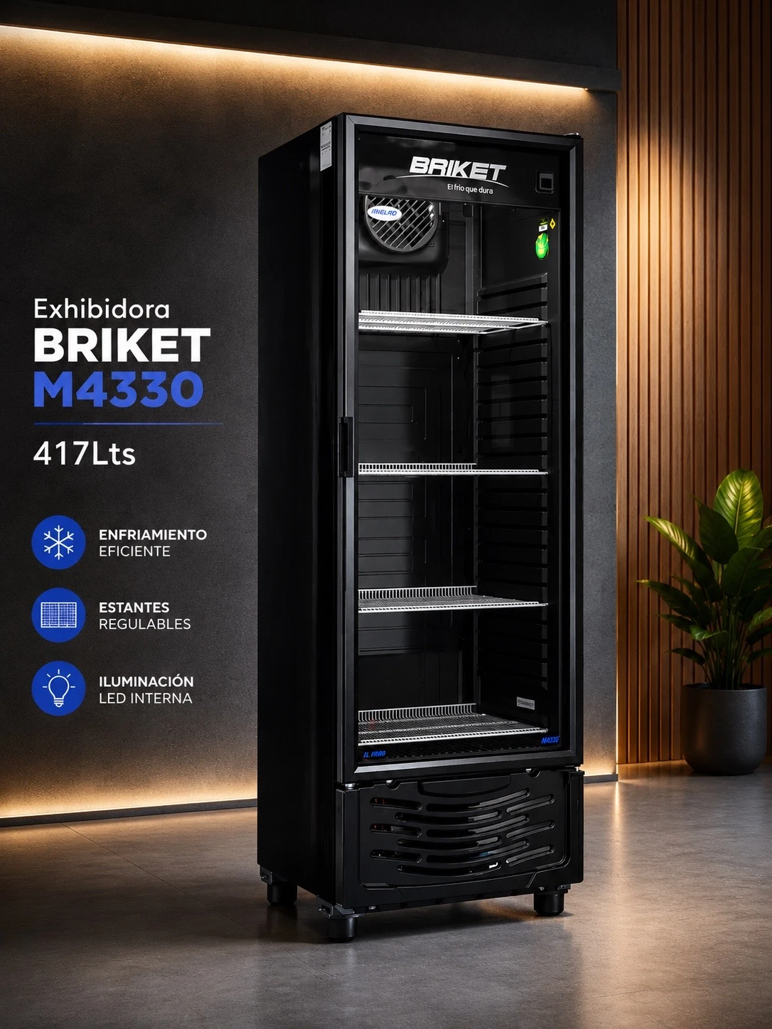 EXHIBIDORA BRIKET M4330 BLACK 417 LITROS