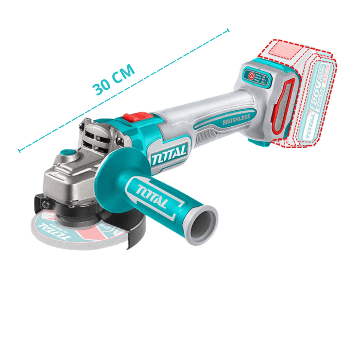TAGLI211541 Amoladora 20v incluye bateria 4ah y cargador total 4