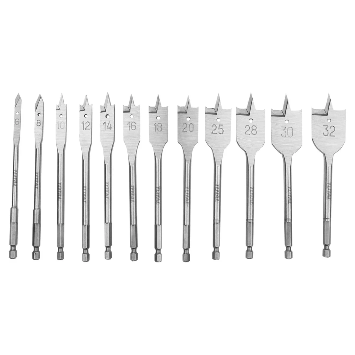 TACSDL1201 Set de brocas planas para madera 12 piezas total 3