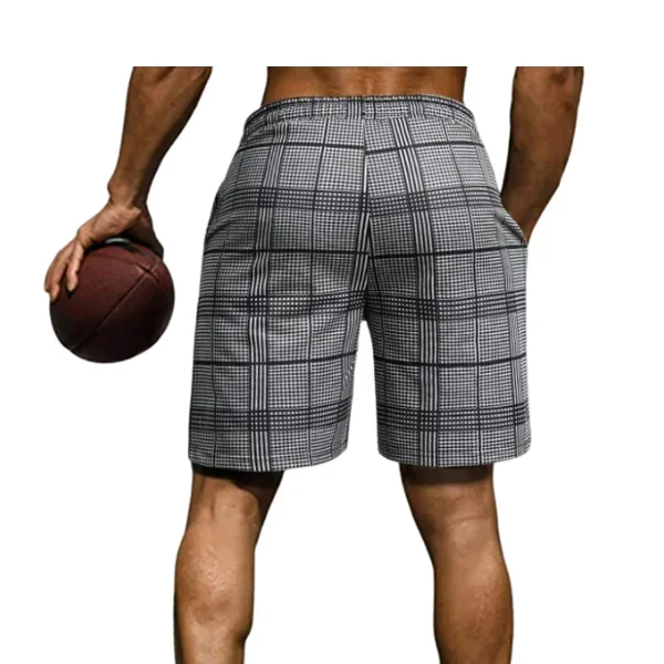 Hombres Shorts con estampado de cuadros 2