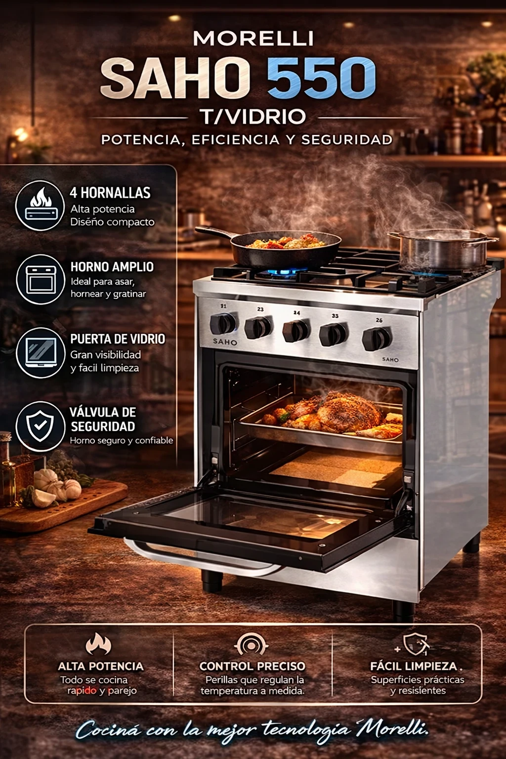 Cocina Morelli Saho 550 T/Vidrii