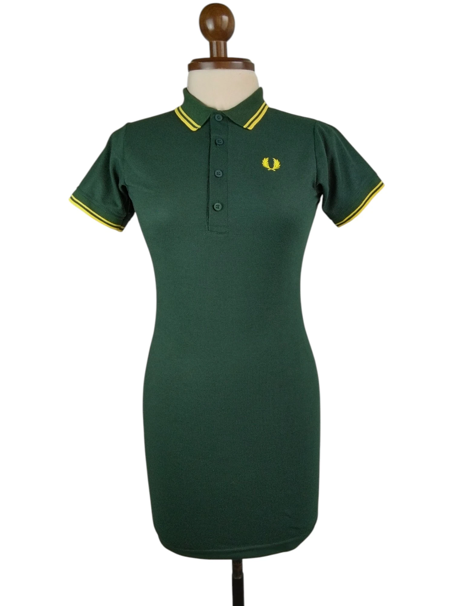 Vestido Polo verde botella con amarillo 