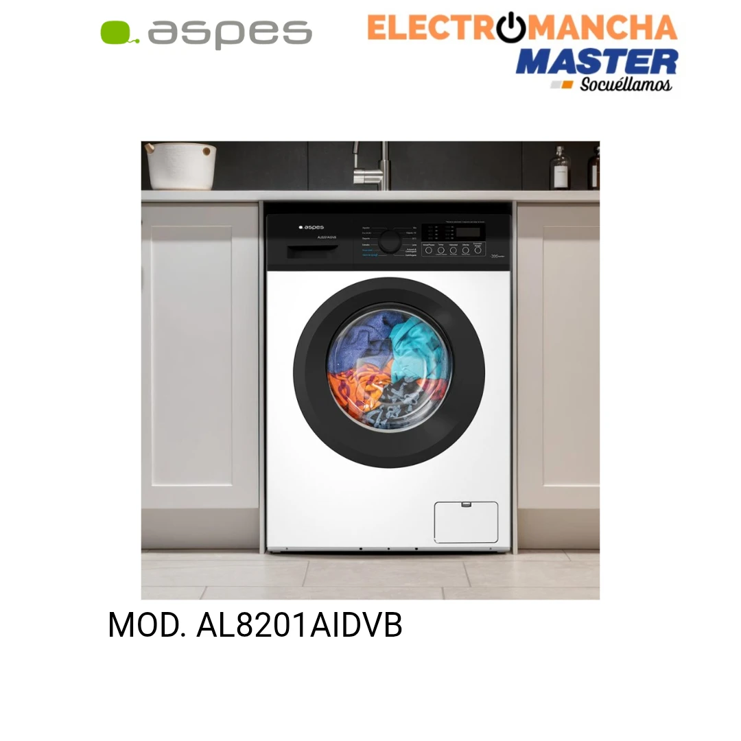 LAVADORA ASPES AL8201AIDVB 8 KILOS 1200 RPM  CLASE A 3