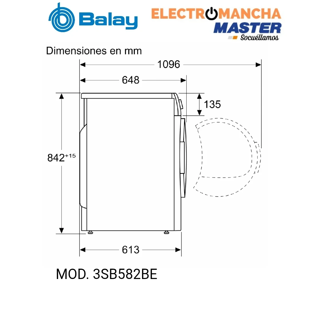 SECADORA BALAY 3SB582BE 8 KILOS BOMBA DE CALOR CLASE D  8