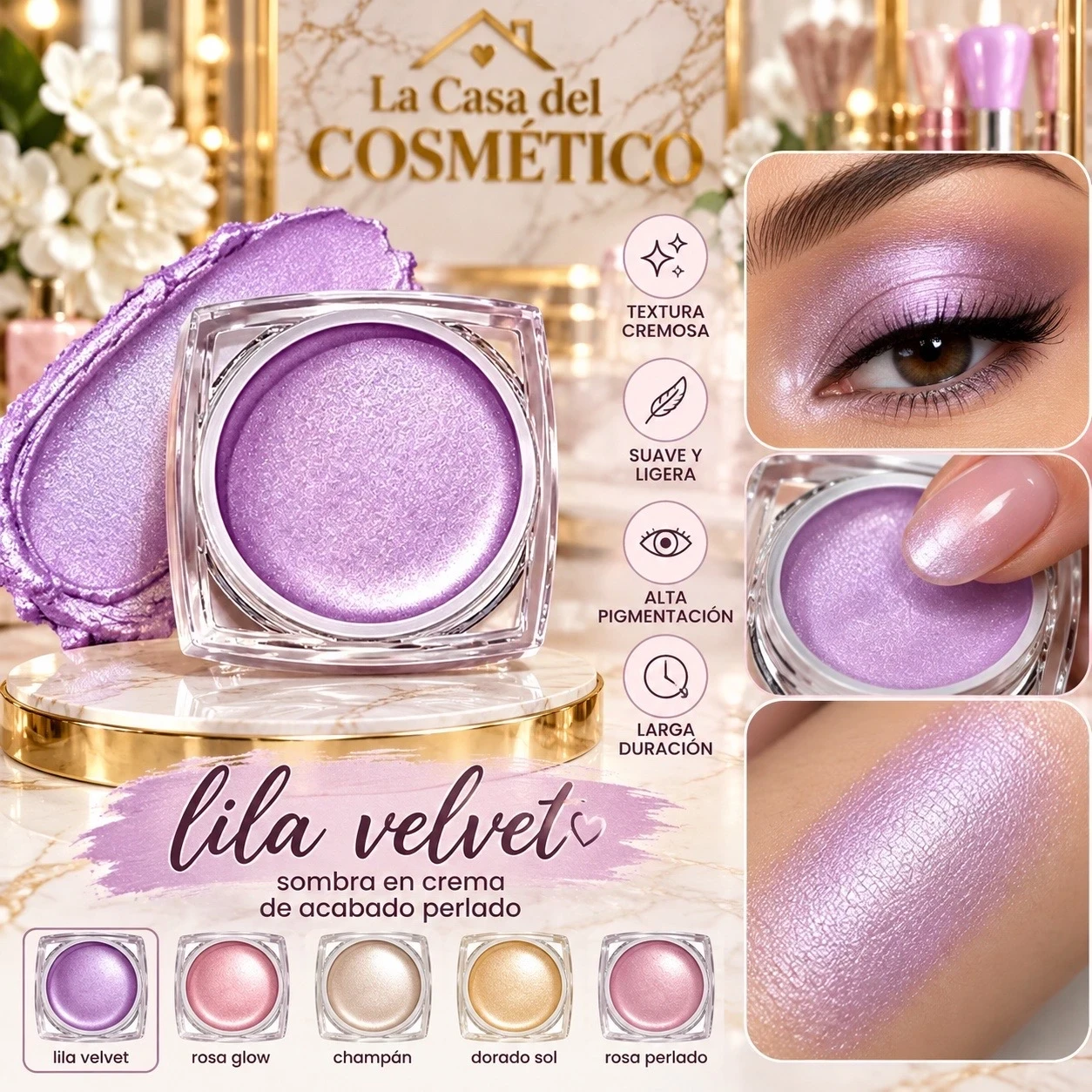 lumera sombra en crema lila velvet 
