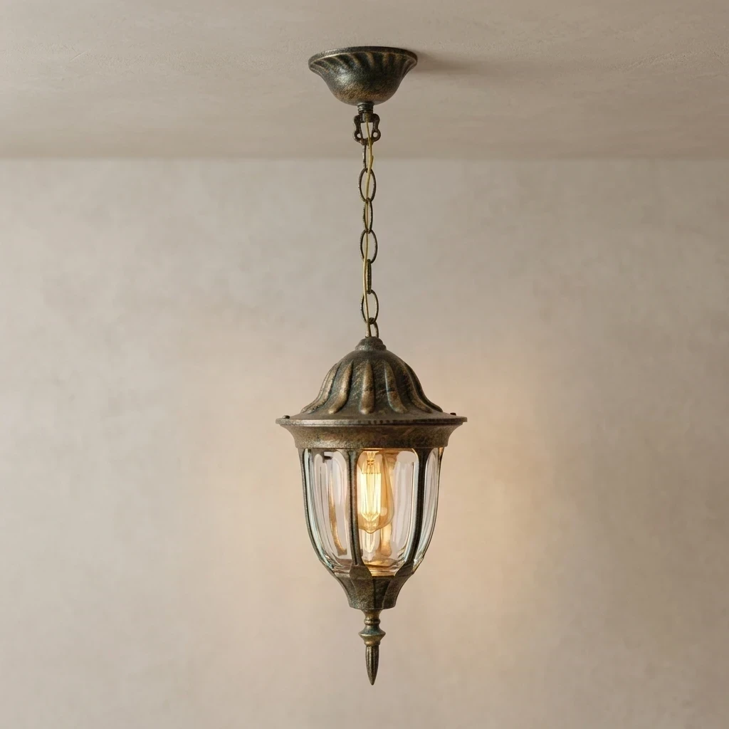 FAROL COLGANTE COLONIAL 1L E27 BRONCE ANTIGUO 170X540MM