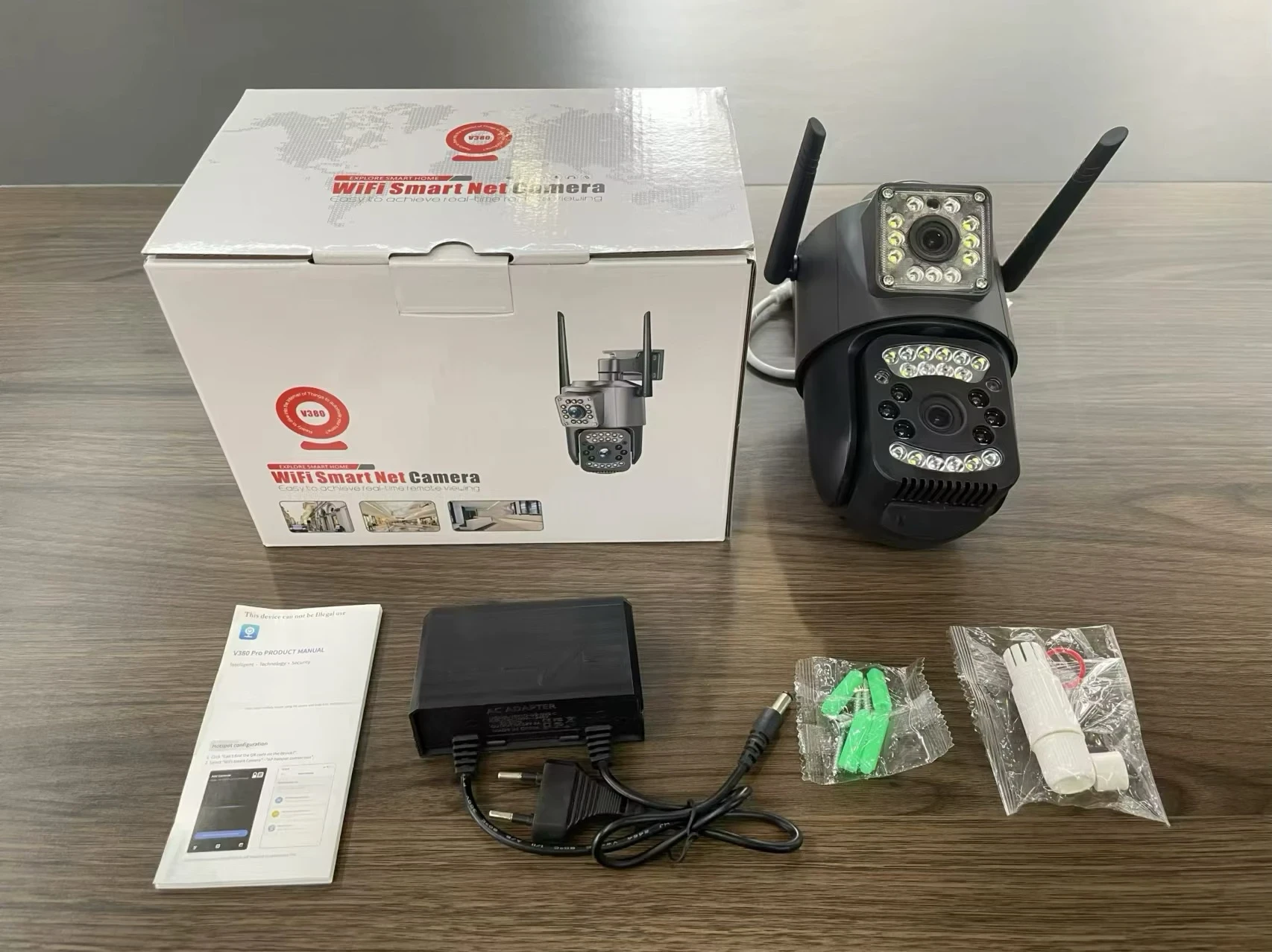 Camara Ptz V380 Doble Lente 360° Hogar Panorámico Seguridad Negro 2