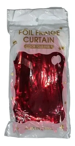 cortina rojo metalica 100x200 cm