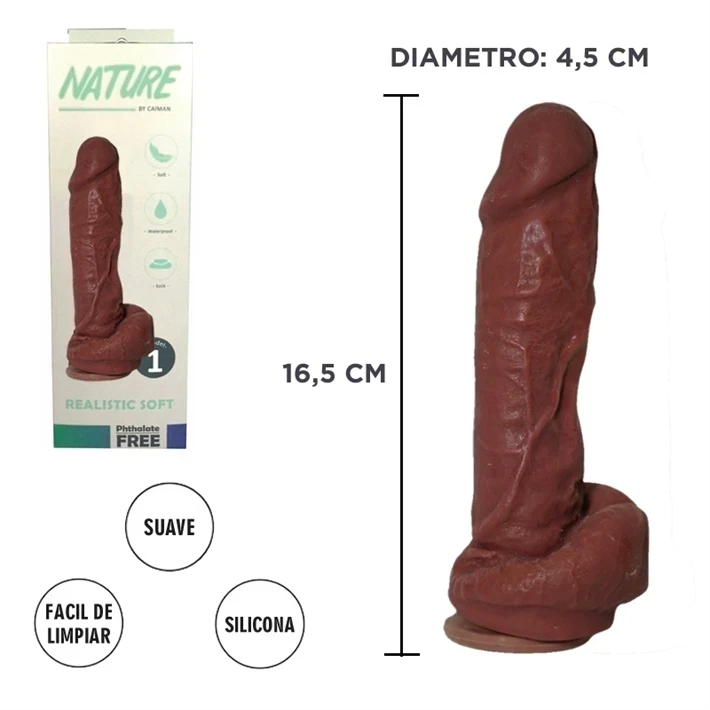 Dildo Cyberskin con ventosa mulato N°1