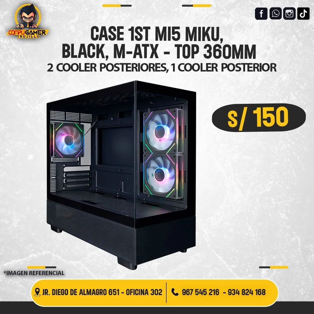 CASE 1ST MI5 MIKU BLACK, M-ATX 