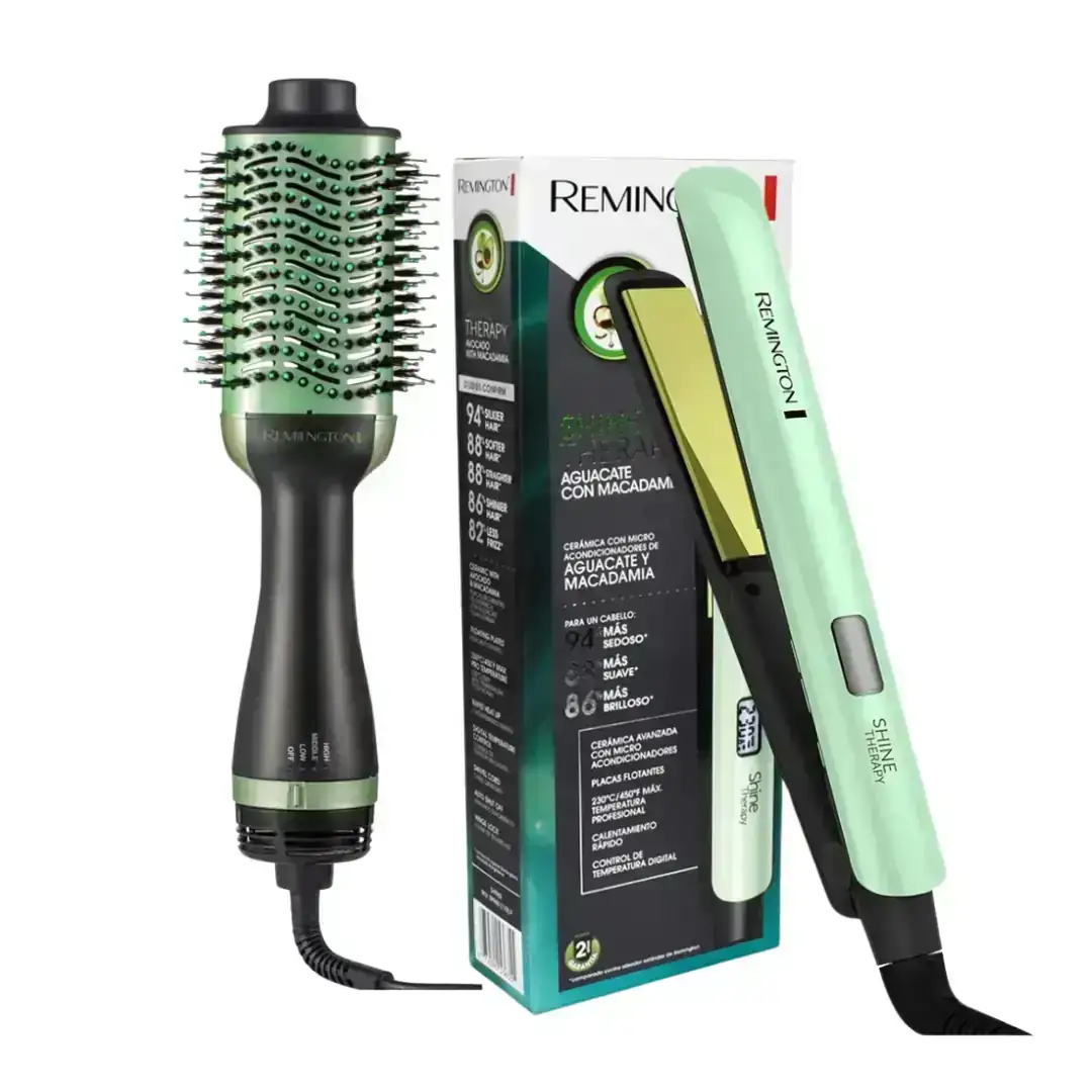 Combo plancha + cepillo secador 4 en 1
