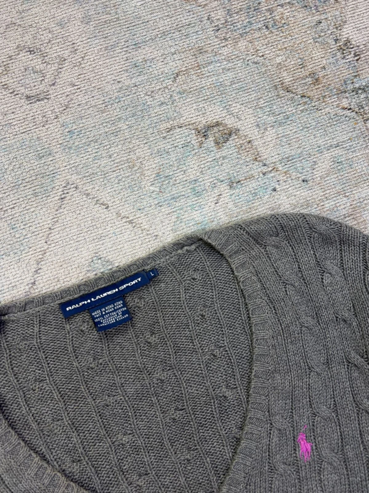 RALPH LAUREN SPORT CABLE-KNIT V-NECK SWEATER 2