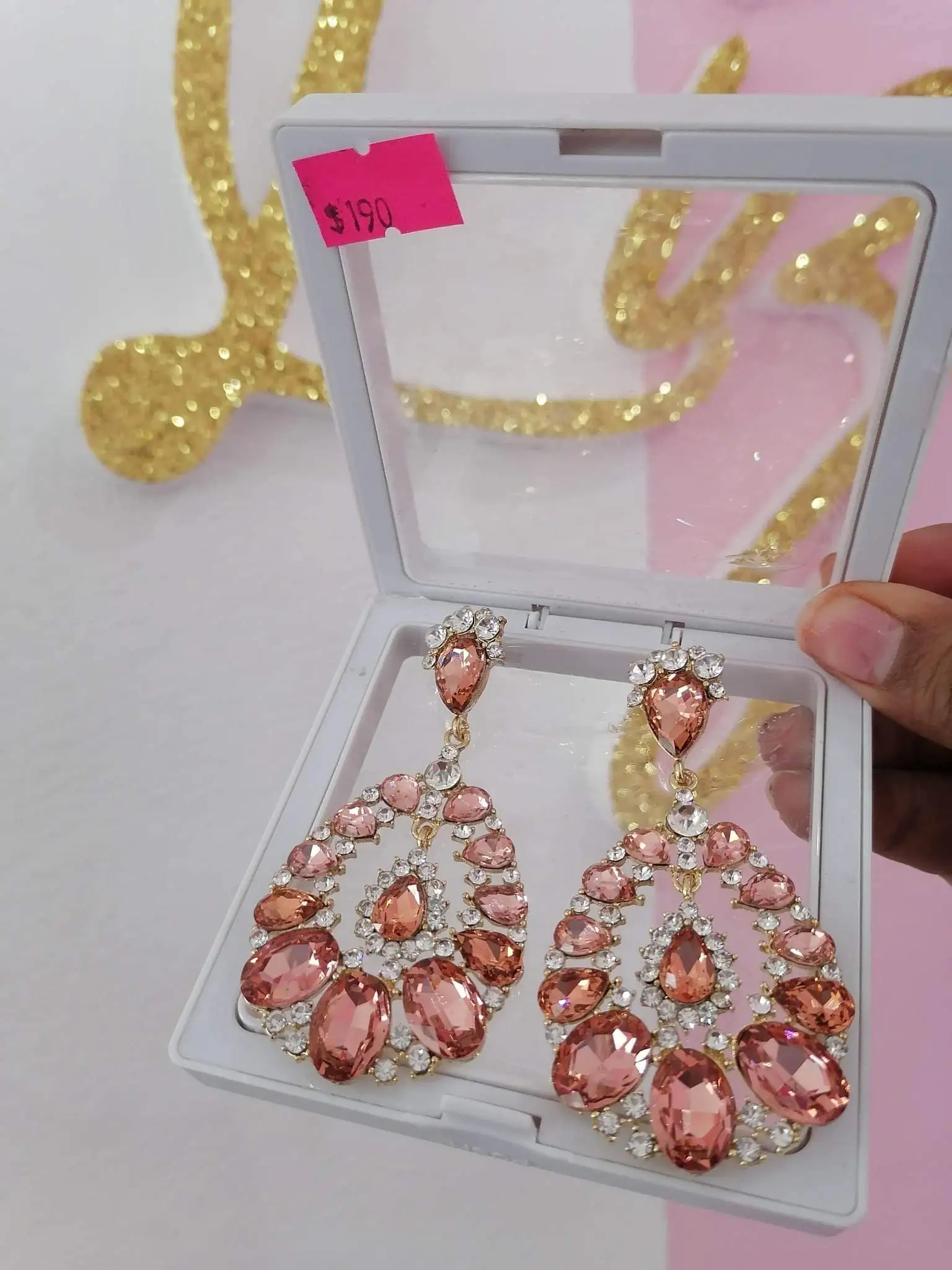 Aretes rosa gold