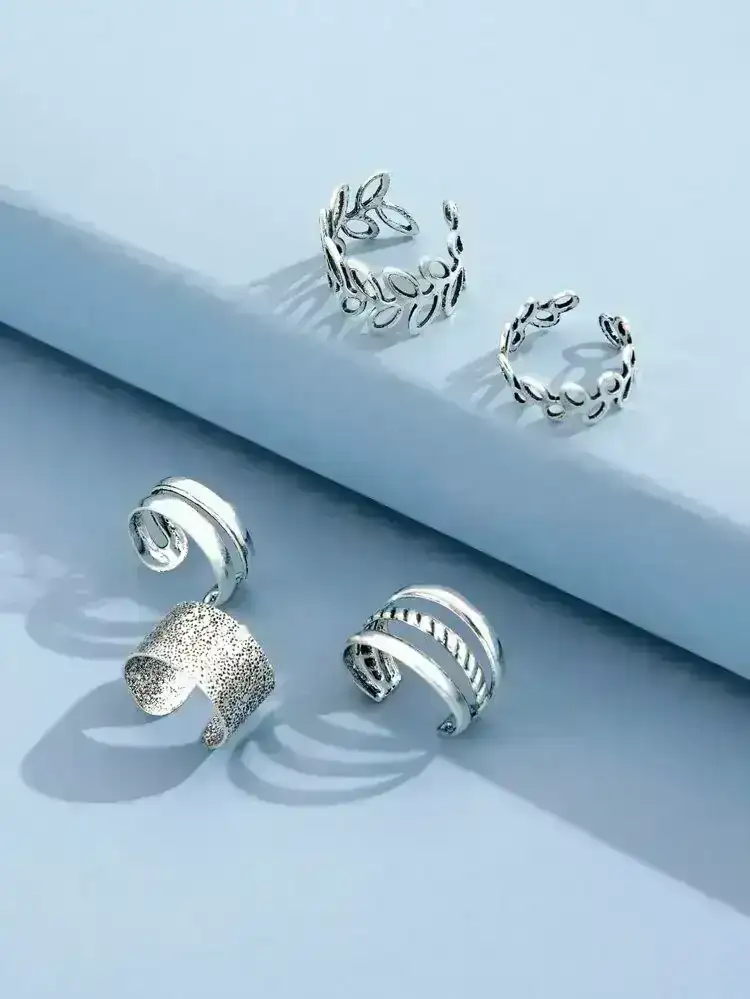 Set x5 Ear Cuff Ruby Plateados REF: B07 3